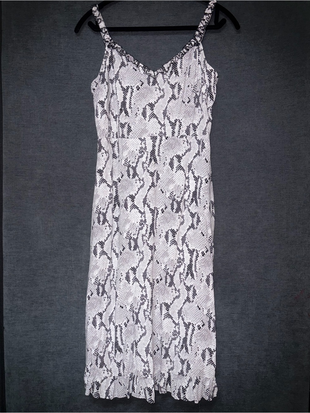 Express Snake-Print Slip Dress - White and Black